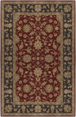 Surya Crowne CRN-6013 Classic Hand Tufted 100% Wool Maroon 2'6" x 8' Traditional Runner