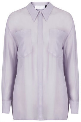 Topshop Womens **Oversized Silk Shirt by Marques'Almeida X Lilac