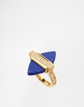 Rachel Roy Semi Precious Lapis Diamond Ring - Blue