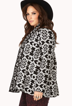 Forever 21 FOREVER 21+ South Bound Poncho-Style Coat