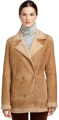 Brooks Brothers Shearling Double-Breasted Coat