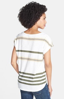 Vince Camuto Spaced Stripe High-Low Tee