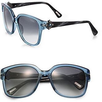 Lanvin Square Clear Jeweled Sunglasses