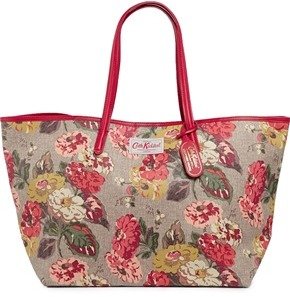 Cath Kidston Leather Trim Large Tote in Autumn Bloom Print - autumnbloom