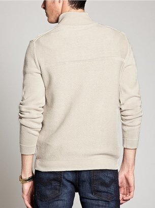 GUESS Dawson Half-Placket Mock-Neck Sweater