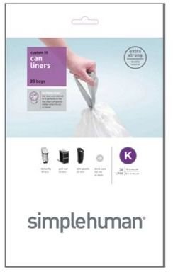 Simplehuman Pack of 20 white 35-45 litre bin liners
