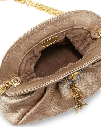 Armenta Mini Python Clutch Bag, Light Taupe