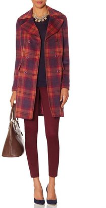 The Limited Double Breasted Plaid Coat