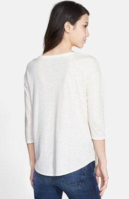 Lucky Brand 'Sketched Floral' Three-Quarter Sleeve Tee