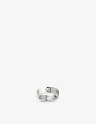 Cartier Women's White Love 18ct White-Gold And Diamond Ring, Size: 52mm