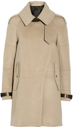 Belstaff Farlow leather-trimmed wool and cashmere-blend trench coat