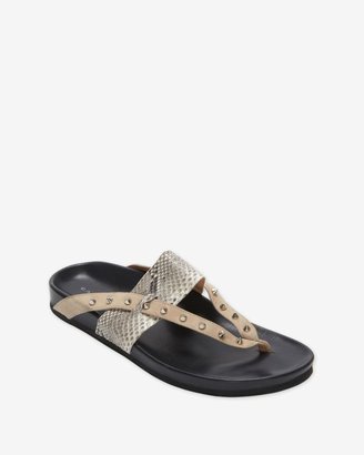 Intermix Barbara Bui Studded Thong Flat Sandal: Beige