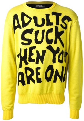 Jeremy Scott 'Adults Suck' crew neck sweater
