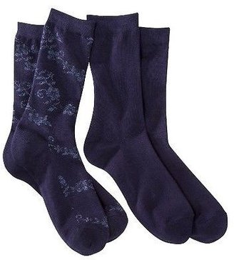 Merona Women's 2-Pack Floral Rayon Socks - Assorted Colors One Size Fits Most
