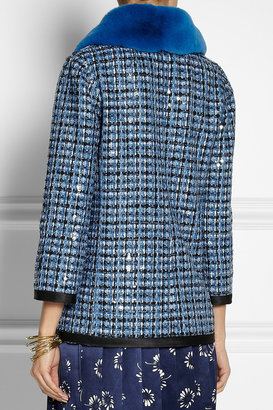 Marc Jacobs Rabbit-collar embellished tweed jacket