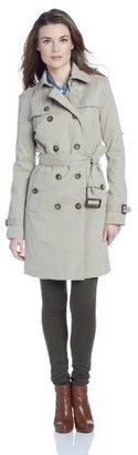 London Fog Women's Quilted-Shoulder Trench Coat