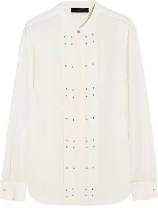 Belstaff Darcy studded silk-georgette blouse