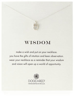 Dogeared Silver Wisdom Owl Necklace