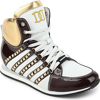 DSquared 1090 D Squared Studded high top trainers