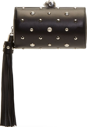 Alexander McQueen Black Studded Leather North South Clutch
