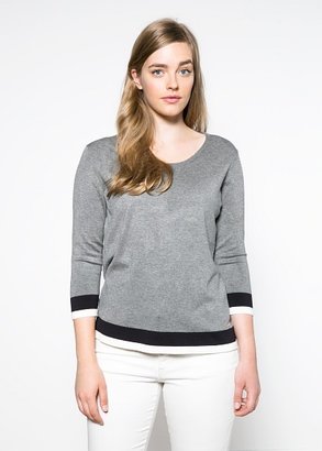 Violeta BY MANGO Contrast Hem Sweater