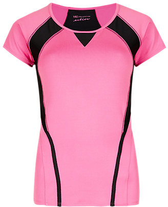 Marks and Spencer Active Colour Block Open Back T-Shirt with Cool ComfortTM Technology