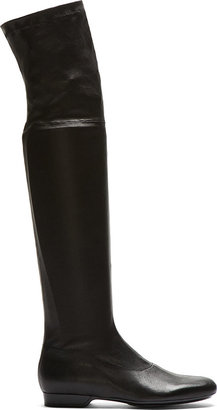 Robert Clergerie Old Robert Clergerie Black Leather Over The Knee Boots