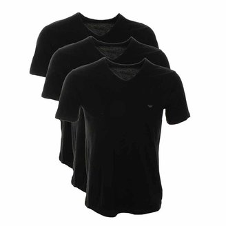 Emporio Armani 3 Pack T Shirts Black