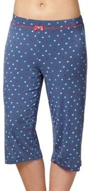 Gorgeous DD+ Blue heart print cropped pyjama bottoms