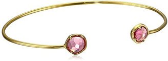 Tai Gold with Ruby Color Stone Cuff Bracelet