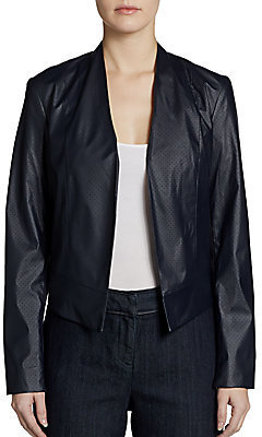Ellen Tracy Perforated Faux Leather Jacket
