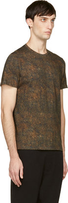Neil Barrett Brown Bear Fur Print T-Shirt