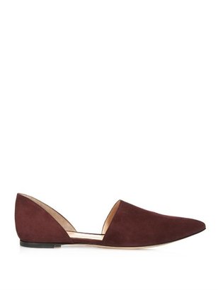 Gianvito Rossi Point-toe suede flats