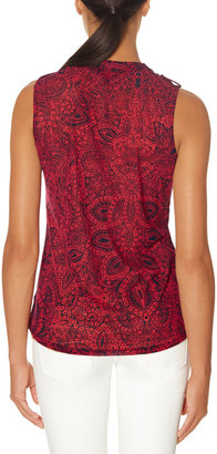 The Limited Printed Mesh Sleeveless Layering Top