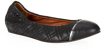 Lanvin Quilted Peep Rod Ballet Flat