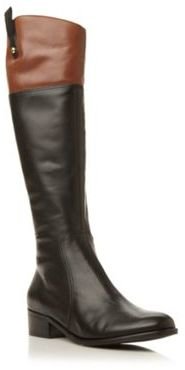 Dune Black contrasting collar leather riding boot