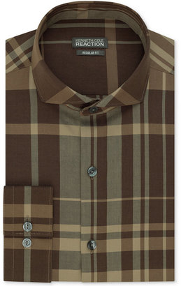 Kenneth Cole Reaction Cork Exploded Check Dress Shirt
