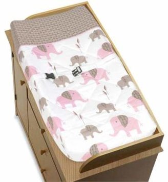 JoJo Designs Sweet Mod Elephant Changing Pad Cover in Pink/Taupe