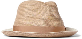 Borsalino Two-Tone Woven-Hemp Trilby Hat
