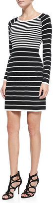 Trina Turk Violetta Long-Sleeve Contrast-Stripe Dress