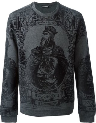 Dolce & Gabbana medieval king printed sweatshirt