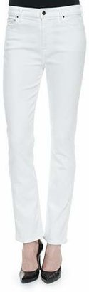Jen7 by 7 for All Mankind High-Rise Slim Straight Jeans, White