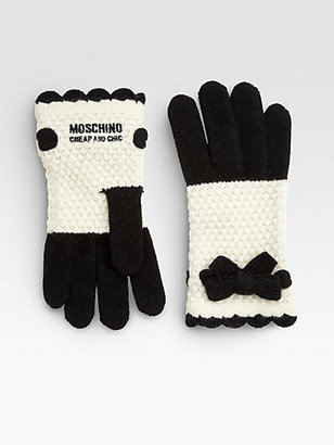 Moschino Bow Crochet Gloves