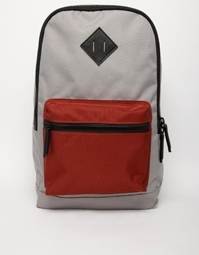 ASOS Backpack with Chunky Zip - grey