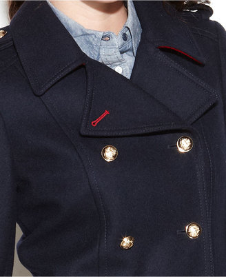 Tommy Hilfiger Double-Breasted Wool-Blend Military Coat