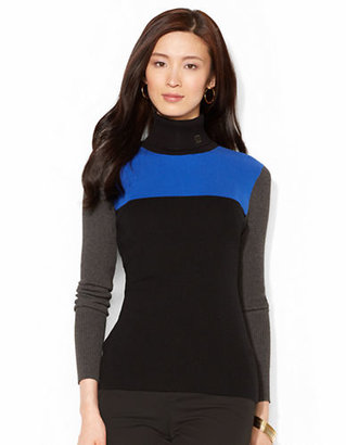 Lauren Ralph Lauren Color Blocked Turtleneck Sweater