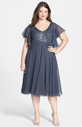 J Kara Beaded Dress (Plus Size)