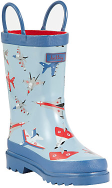 Hatley Fighter Jets Pull-On Wellington Boots, Light Blue