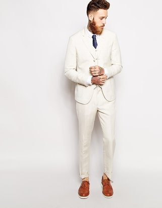 ASOS Slim Fit Suit Pants In Linen Mix