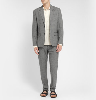 Marc by Marc Jacobs Black and White Checked Silk and Wool-Blend Suit Jacket